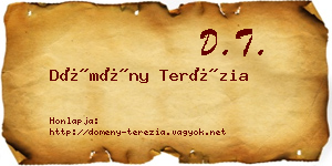 Dömény Terézia névjegykártya