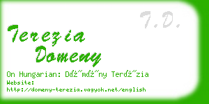 terezia domeny business card